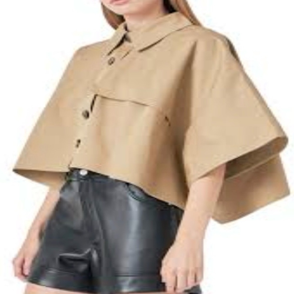 New House of Harlow Cape Style Cropped Trench Jacket - Picture 7 of 14